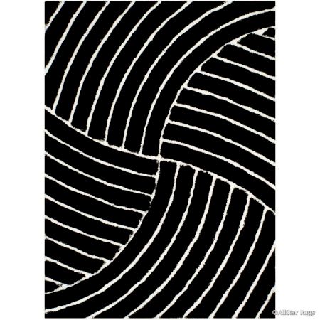 Modern Ivory Geometric Bedroom Rug